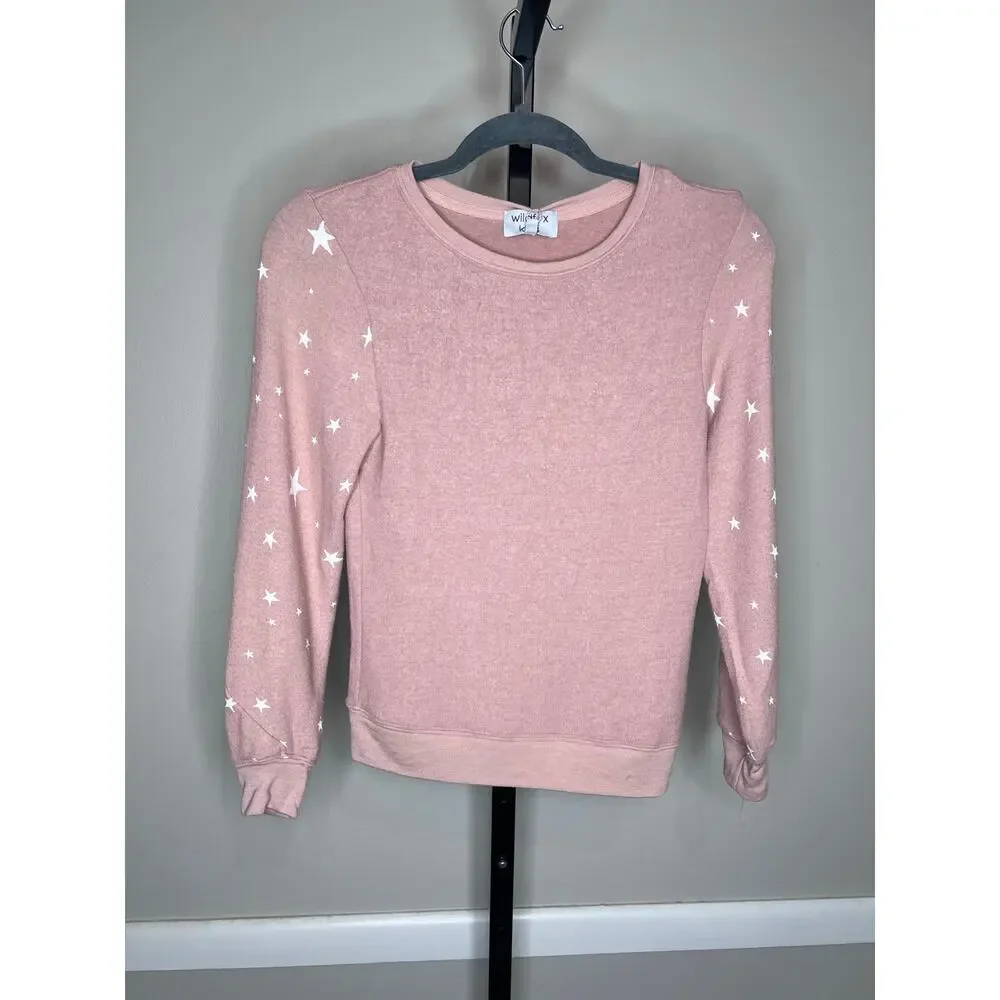 Wildfox Kids Star Print Lounge Set Pink White Stars Size M 7/8 NWT